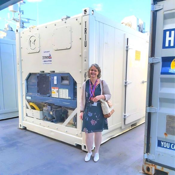 bernadette heaphy on ship with container freezer
